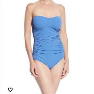 New - Gottex Fishnet Bandeau One-Piece Swimsuit